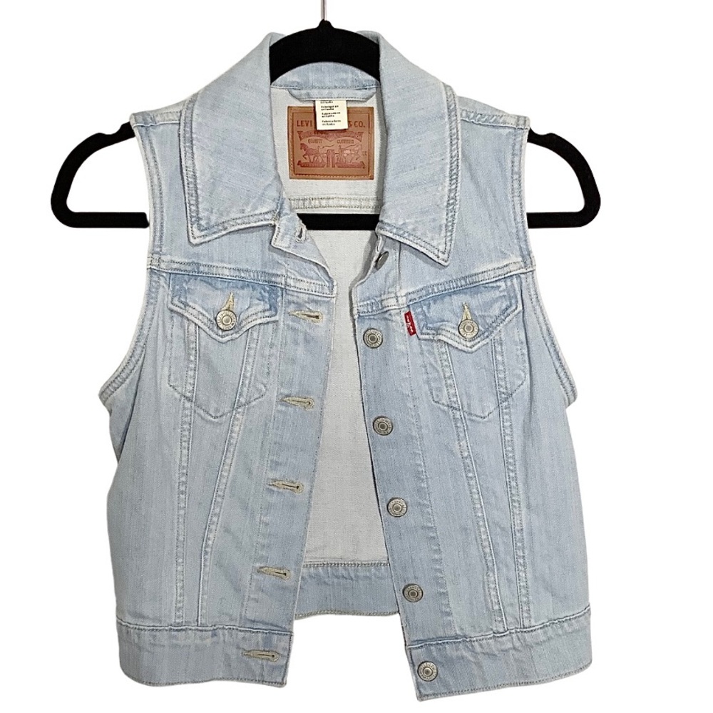 Levi’s Light Wash Distressed Denim Vest